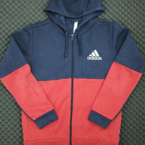 Adidas Essentials Colorblock Zip Hoodie (rot/blau)