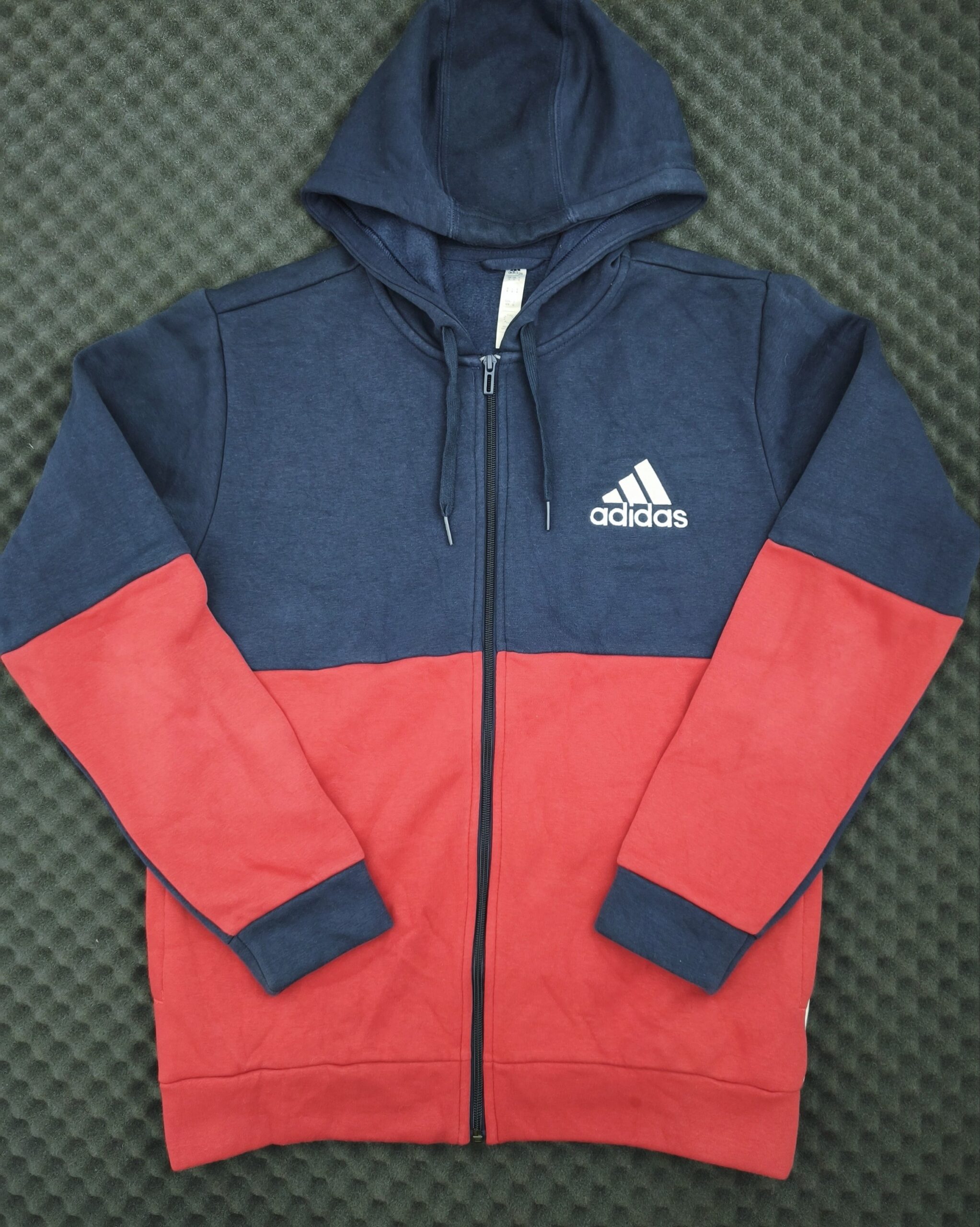 Adidas Essentials Colorblock Zip Hoodie (rot/blau)