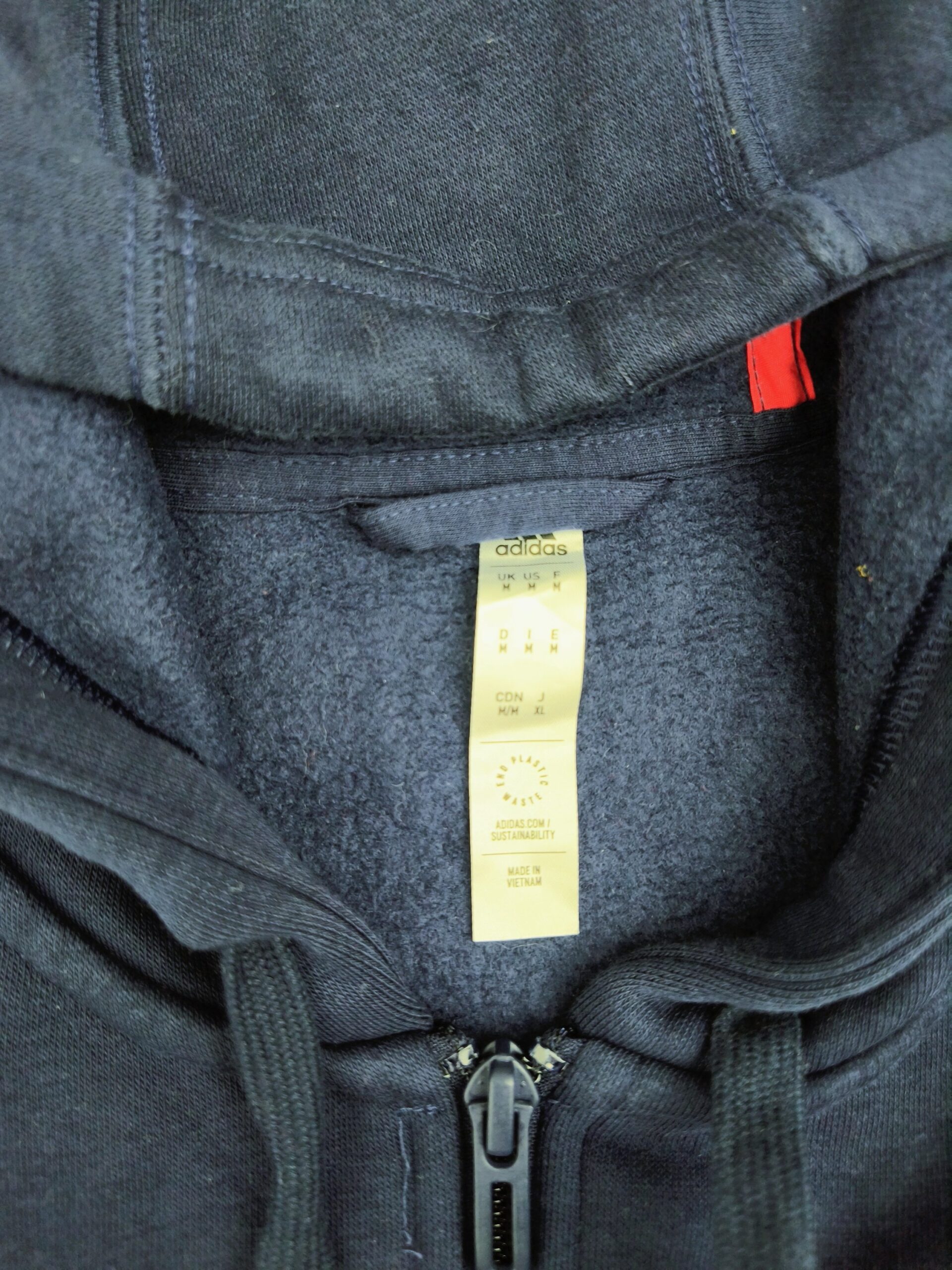 Adidas Essentials Colorblock Zip Hoodie (rot/blau) – Bild 4
