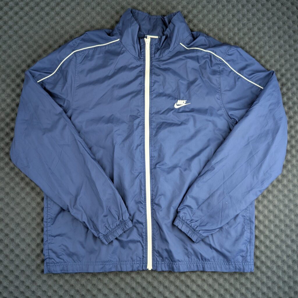 Vintage Nike Windbreaker | Navy Blau & Weiß | 90s Retro Track Jacket Gr. XL