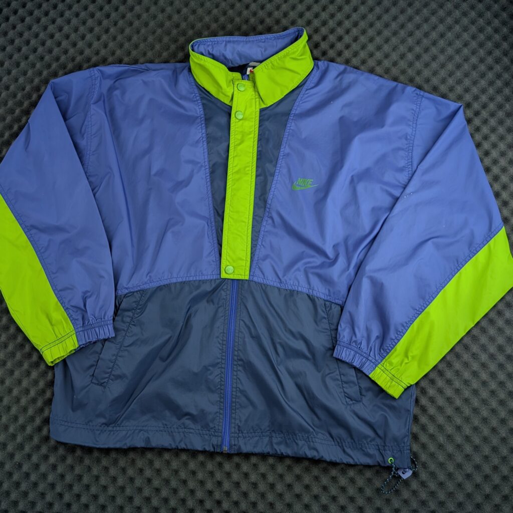 Vintage Nike Trainingsjacke 90s Colorblock Blau/Grün Gr. XL