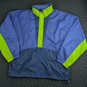 Vintage Nike Trainingsjacke 90s Colorblock Blau/Grün Gr. XL