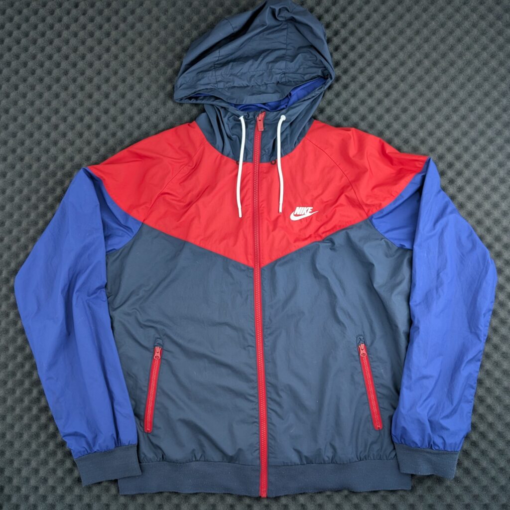 Nike Windrunner Jacke Colorblock Rot/Blau/Navy Kapuze Gr. M