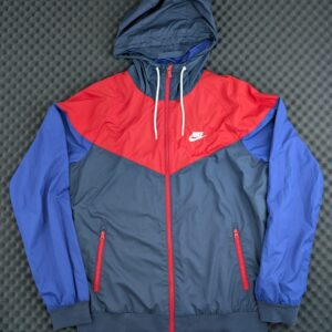 Nike Windrunner Jacke Colorblock Rot/Blau/Navy Kapuze Gr. M