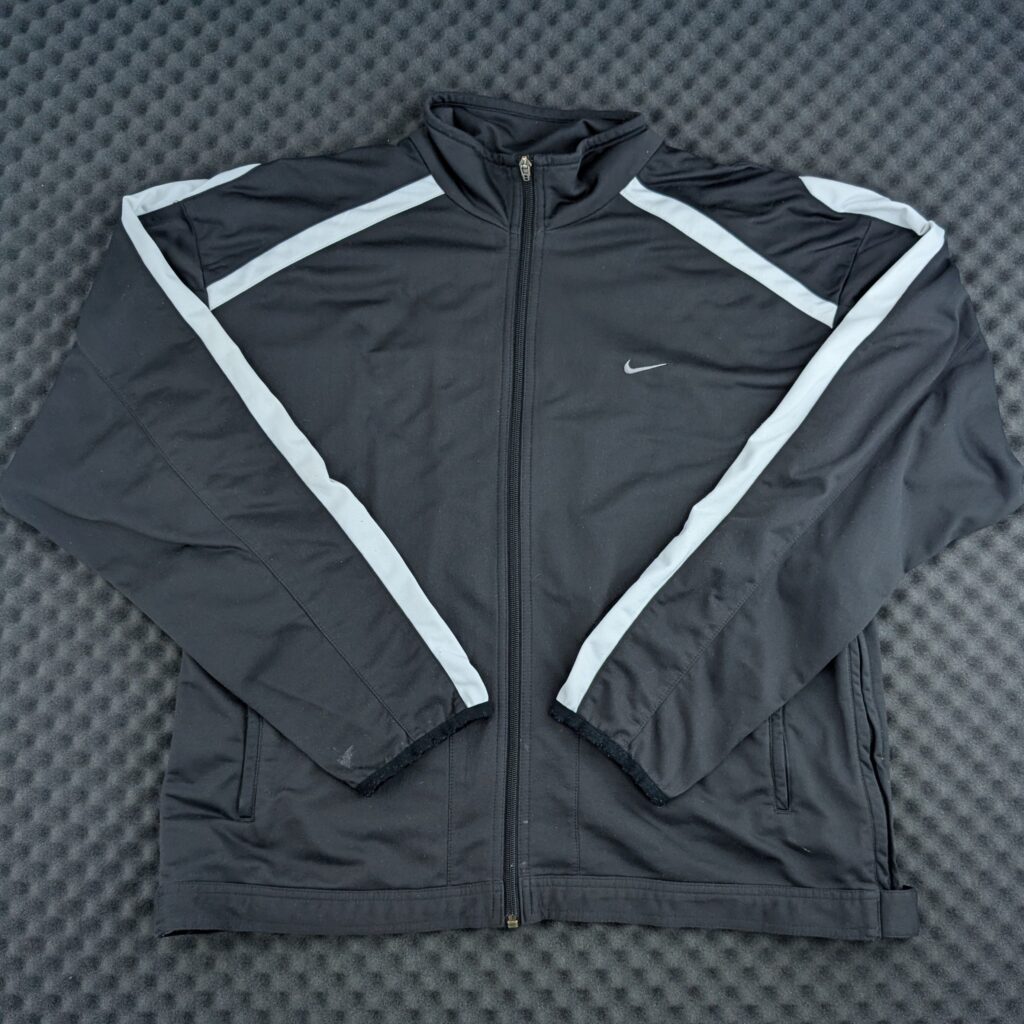 Vintage Nike Trainingsjacke Schwarz/Weiß Colorblock 90s Gr. L
