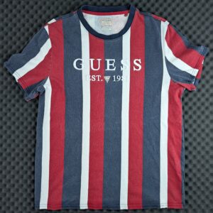 Guess Vertical Stripe Logo T-Shirt Gr. S